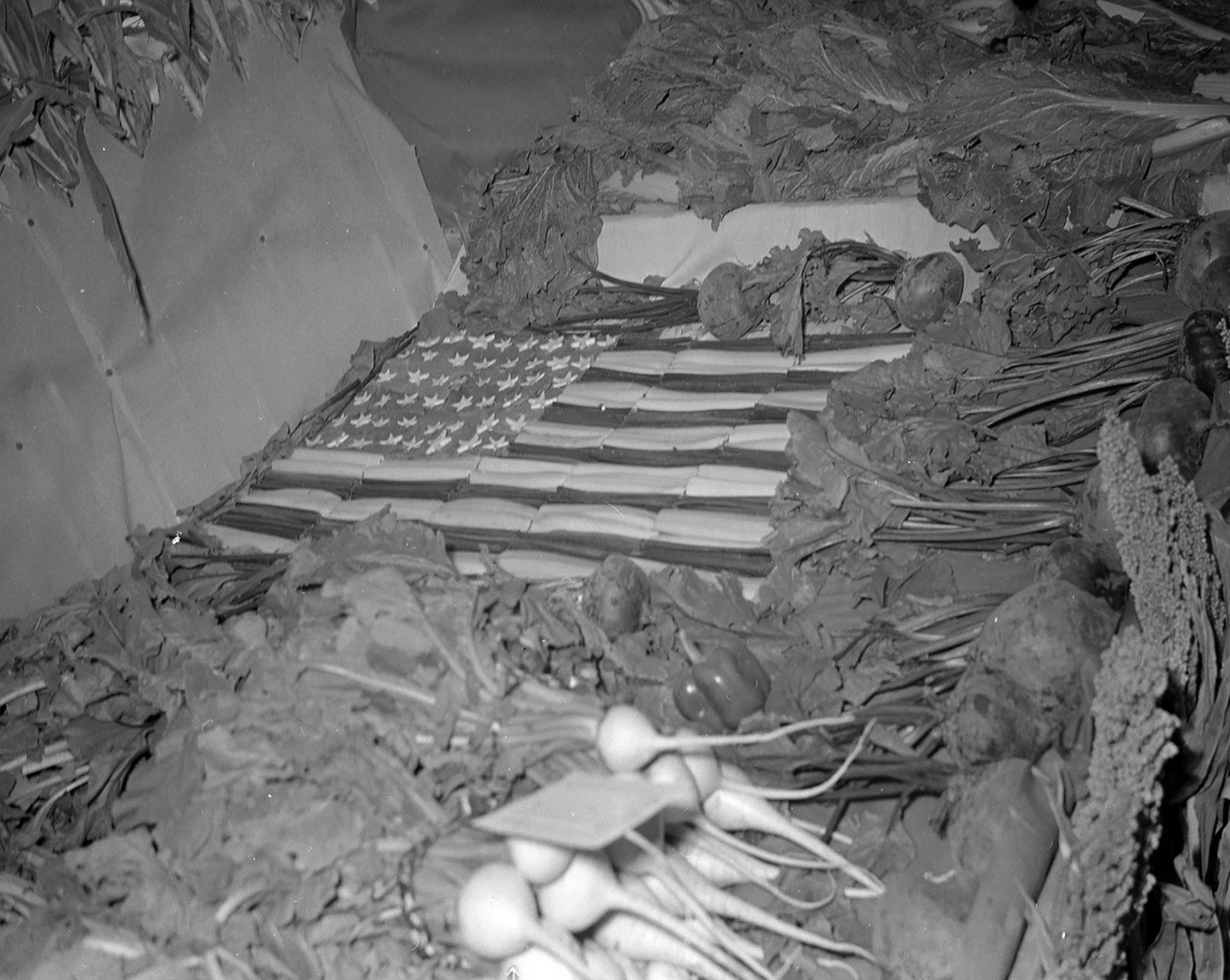 Vegetable crop display at the Amache Agricultural Fair 